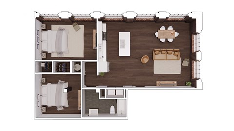 C2.7 Floor Plan at The Mill at Prattville, Prattville, AL, 36067